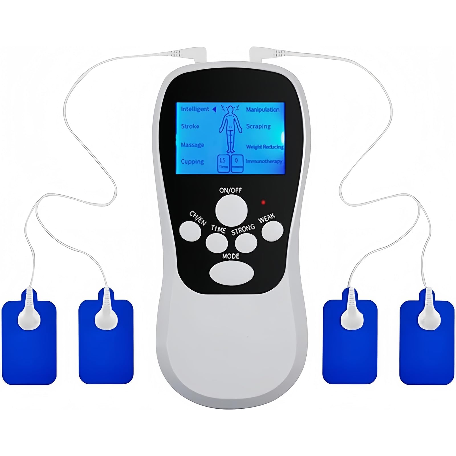 TENS Machine Muscle Stimulator for Pain Relief, Rechargeable EMS Body Acupuncture Massage Machine for Back, Neck, TENS Unit with 8 Modes, 4 TENS Machine Pads