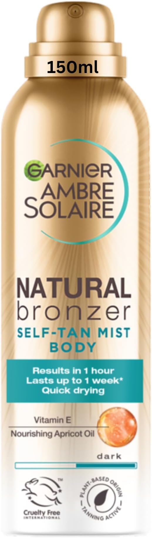 Garnier Ambre Solaire Dark Fake Tan Body Mist, Natural Bronzer, Streak Free,