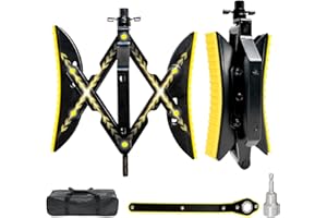 SKYFISH Steel Structure Upgrade Camper Wheel Double X Chock Tire Stabilizer, More Stable with RV Anti-Vibration Rubber mat Even on Rainy Days, it Doesn't Slip (X Chock)