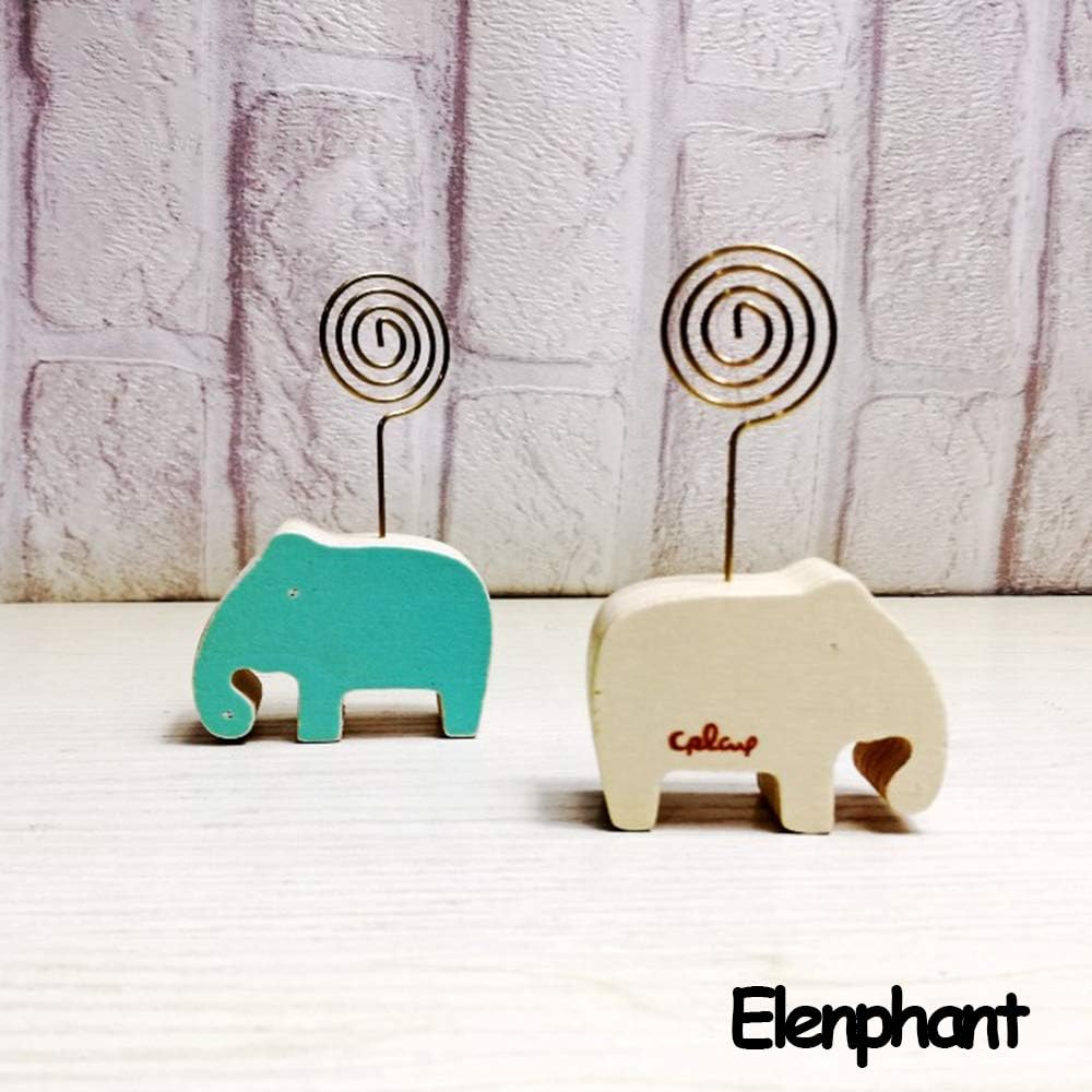 Amiaodz 1 PC Gift Wood Desktop Ornament Crafts Memo Folder Photo Clip Picture Holder Animal Figurines