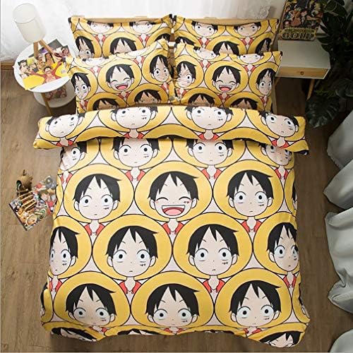 ZLQF 3D Naruto Bedding Set Polyester and cotton Duvet Cover Set One Piece Themed pillowcase duvet cover 3 pieces,A,AUSingle