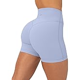 PAVOI ACTIVE Buttery Soft Yoga Workout Shorts for Women - High Waisted Butt Sculpting 4" Gym Biker Shorts - FlexFlow - X-Large, Seabreeze