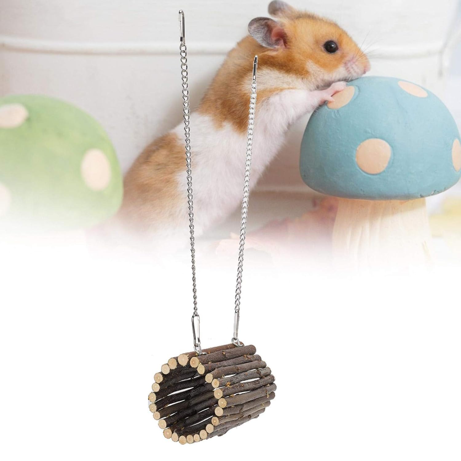 Hamster Chew Toy, Hanging Tunnel Toy Hamster Cage Toy for Indoor for