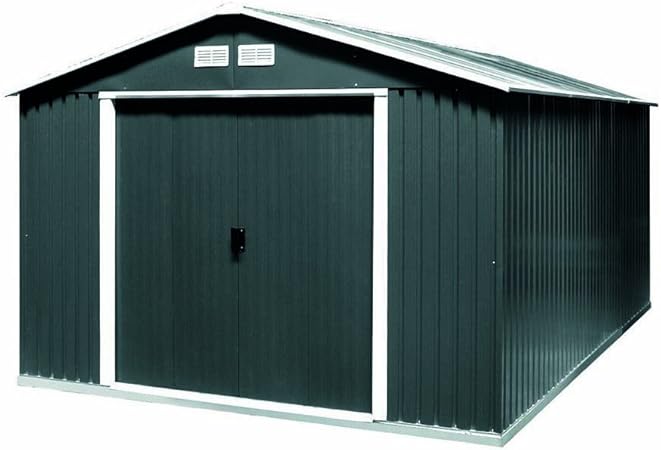 Tepro Gartenhaus Metallgeratehaus Colossus 10x12 Anthrazit Amazon De Garten