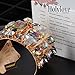 Holylove Statement Bracelets for Women Girl Gold Alloy Multicolor Crystal Glass Big Cuff Bracelet1 pc Gift Box- HLB001 Gold Colorful