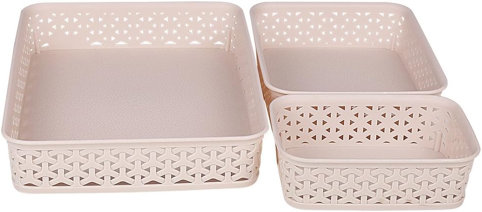 Bel Casa Royal Baskets for Storage - Beige, Set of 3 (A4, A5 and A6)