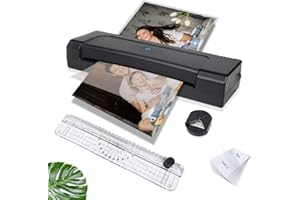 Laminator 9-inch Thermal Laminator with Laminating Sheets 10pcs, with Paper Cutter and Corner Rounder,with 2-Min Faster Prehe