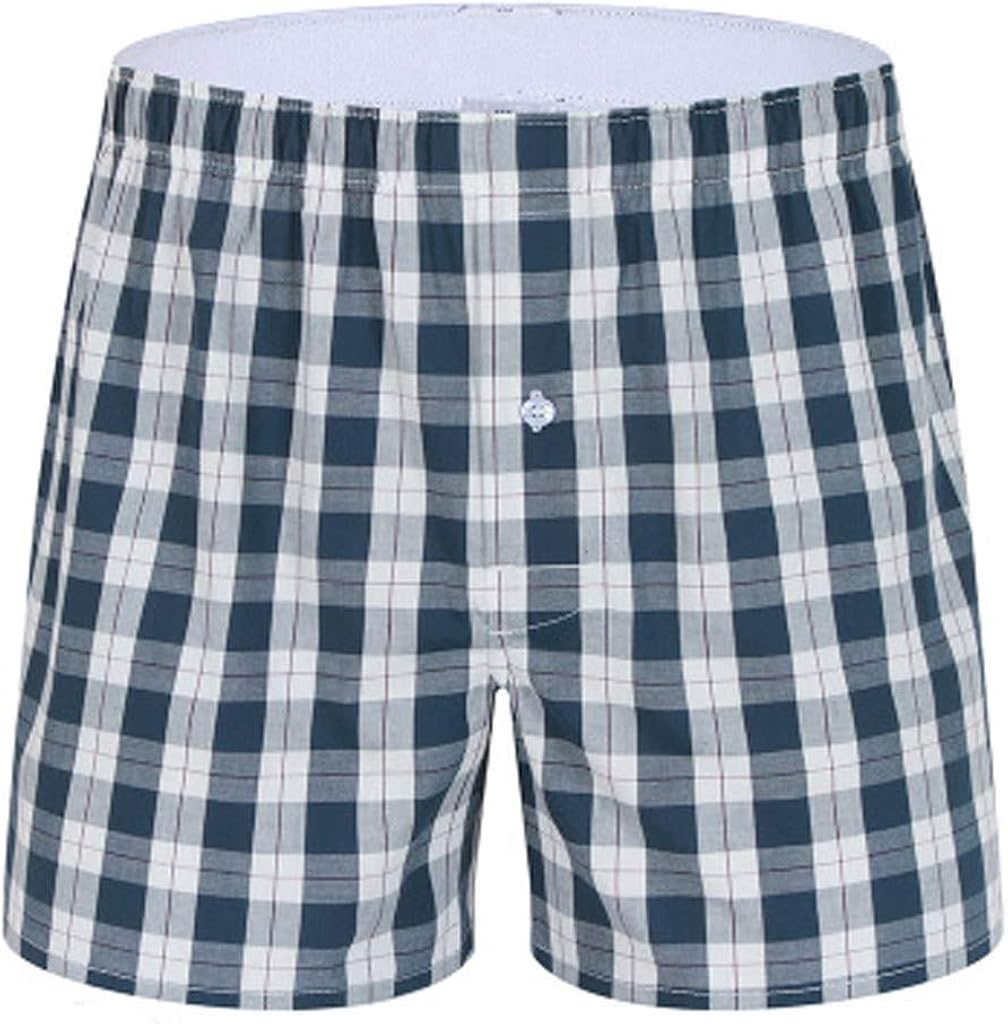 iHHAPY Men's Boxer Shorts Plaid Pajama Pants Comfort Cotton Pants Sleeping Shorts 2020 Spring Summer Loungewear M-3XL