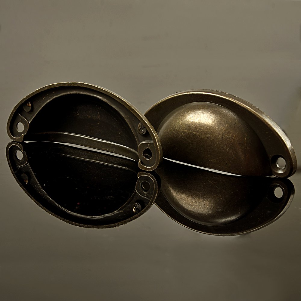 MyArmor 6x Antique Bronze Style Zinc-Plating Half Moon Shell Cupboard Cabinet Drawer Furniture Kitchen Door Knobs Pull Handles