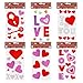 Valentines Window Gel Clings 6 Pack Valentine Heart Gel Stickers Party Decorations Accessories, I Love You, Red Pink Hearts, Key to My Heart, For Kids, School, Classroom, Home Decor By Gift Boutique