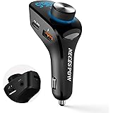 (Upgraded Version)NECESPOW Bluetooth FM Transmitter for Car, Bluetooth 5.0 Car Adapter,MP3 Player Wireless Radio Receiver Car