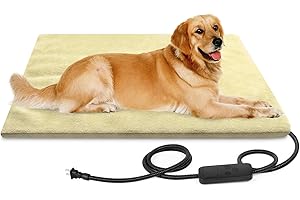 Akentio Pet Heating Pad for Dog & Cat, Adjustable 6 Temperature Cat Heating Pad with 5 Timer, Multi-Size Dog Heating Pad with Chew Resistant Cord, Auto Power Off Outdoor Heating Pad for Cats