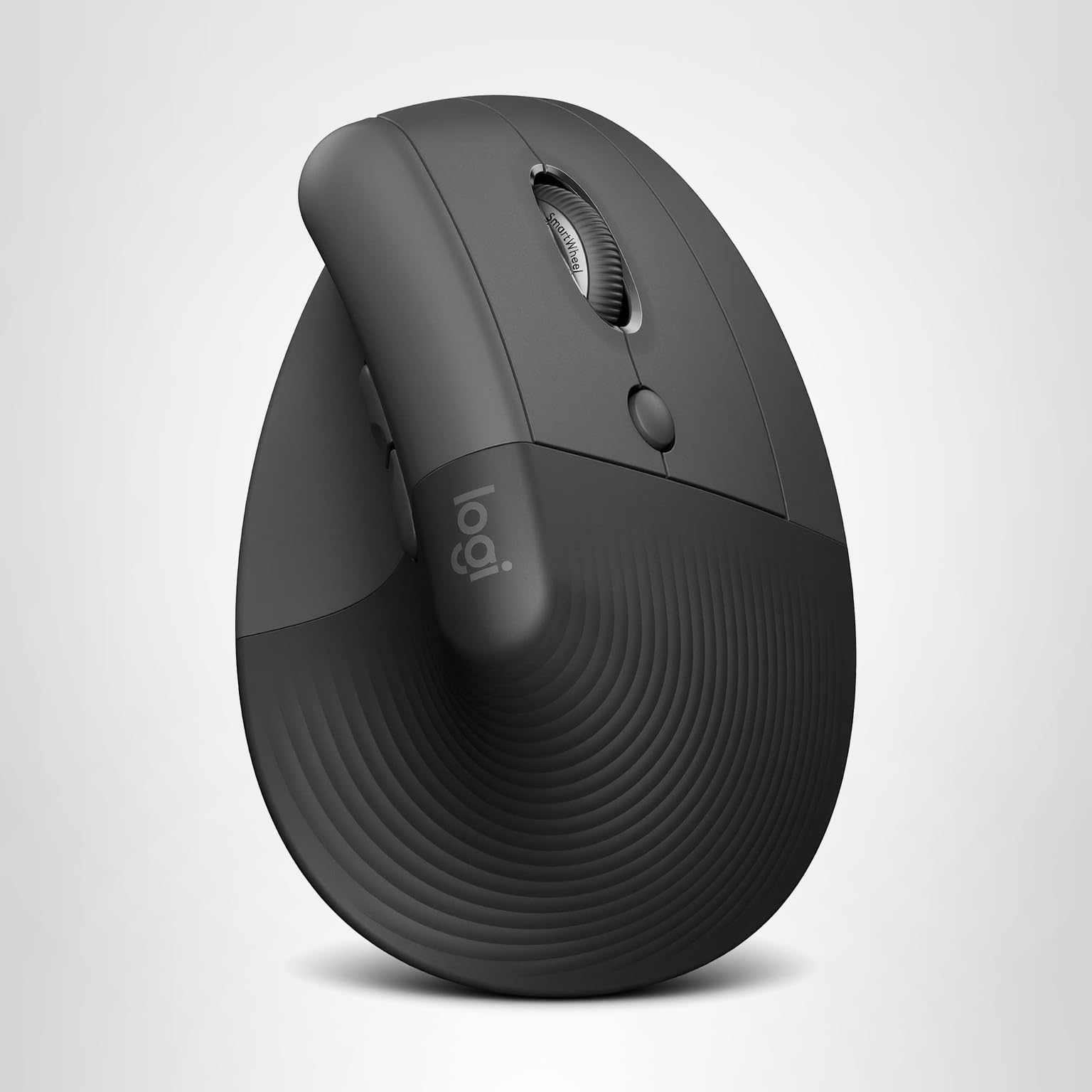 Logitech Lift Vertical Ergonomic Mouse, Wireless Bluetooth or USB Receiver, Quiet Clicks, 4 Buttons, Right Hand Wireless Mouse, Windows/macOS/iPadOS, Laptop, PC - Graphite