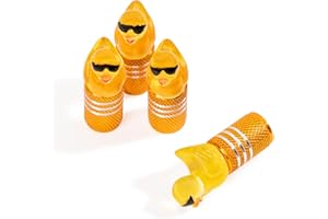 Rislobx 4PCS Funny Tire Valve Stem Cap Cover for Car Truck Motorcycle Bike, Night Glow Cute Duck Valve Caps, Corrosion Resist