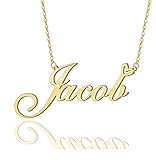 Jacob Heart Name Necklace 18k Gold Plated Stainless