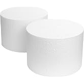2 Pack Foam Cake Dummies, 6x4 Inch White Dummy Cakes Styrofoam Sets | White Styrofoam,Smooth Surface,for Wedding,Birthday,Party Display,Cake Decorating Practice,Photography Props,Display Tool
