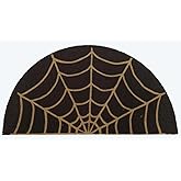 KorhLeoh Spider-Web Welcome Doormat Outdoor-Entrance - Half-Circle-Door-Mat Non-Slip Dark Artifical Coir Mats Halloween Decor 17
