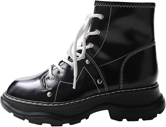 Amazon Qiage ブーツ レディース おしゃれ ショートブーツ 編み上げ 黒 歩きやすい 厚底 スニーカー レースアップブーツ 秋 冬 かっこいい ブーツ ブーティ ローヒール Ins風 コーデ カジュアル ディリー 袴ブーツ 通勤 Qiage レースアップ