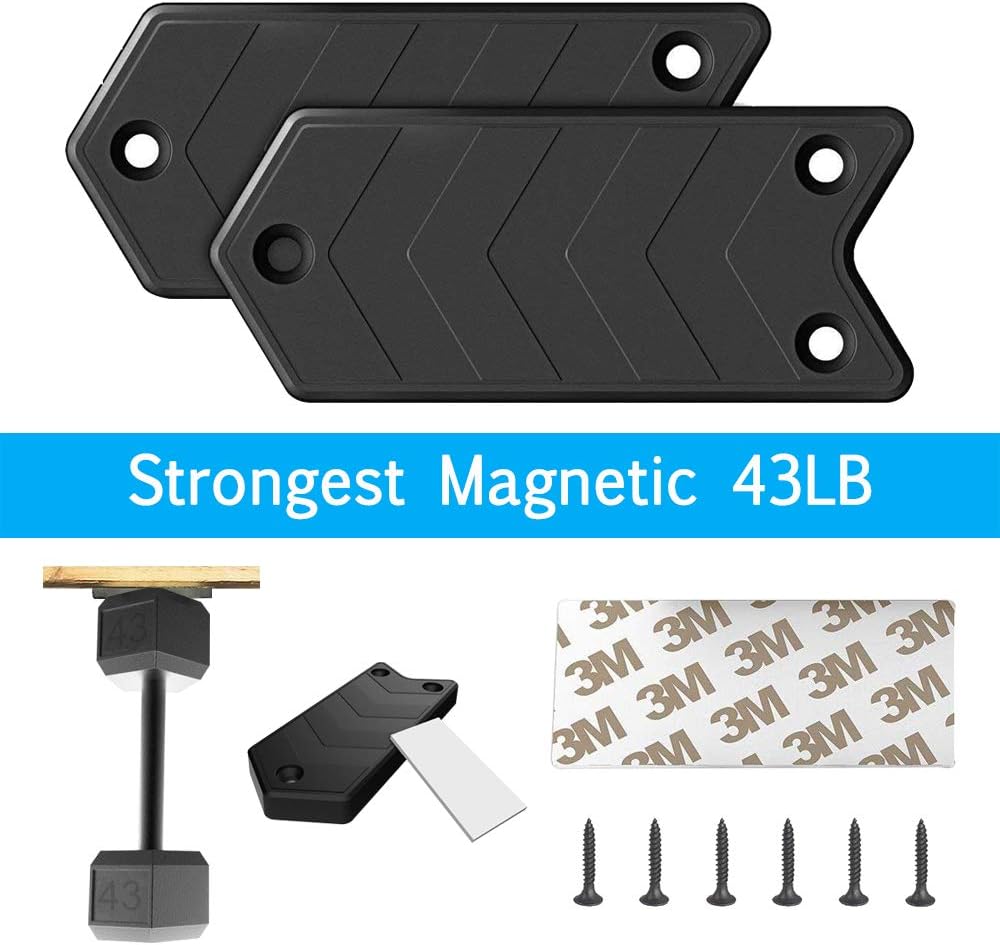 SPORTOOL Magnetic Gun Mount for Car - Adhesive Backing and Screws Concealed Gun Magnets Holder for Vehicle, Handgun, Rifle, Shotgun, Pistol, Revolver, Truck, Jeep (43 Lbs)