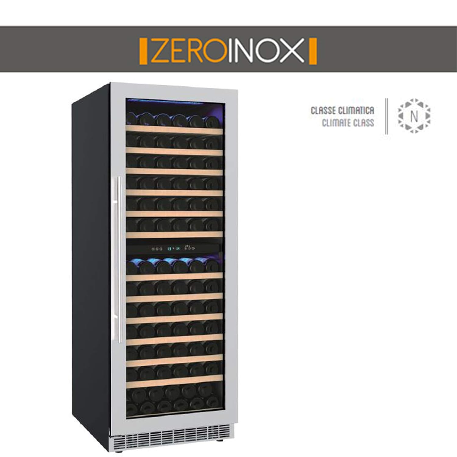 ZeroInox - Nevera vinos ventilado 371 litros Doble Temperatura ...