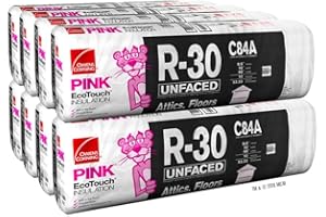 Owens Corning R-30 Unfaced 16 by 48 Fiberglass Batt Insulation Fits 2x10 Floor or Attic a Total of 8 Bags and Square Footage of 426.64 FT