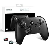 8Bitdo 64 Bluetooth Controller with Hall Effect Joystick (Black) | for Analogue 3D, Switch/Switch 2, Windows &amp; Android, Bluetooth/Wired USB, Vibration, Turbo Function