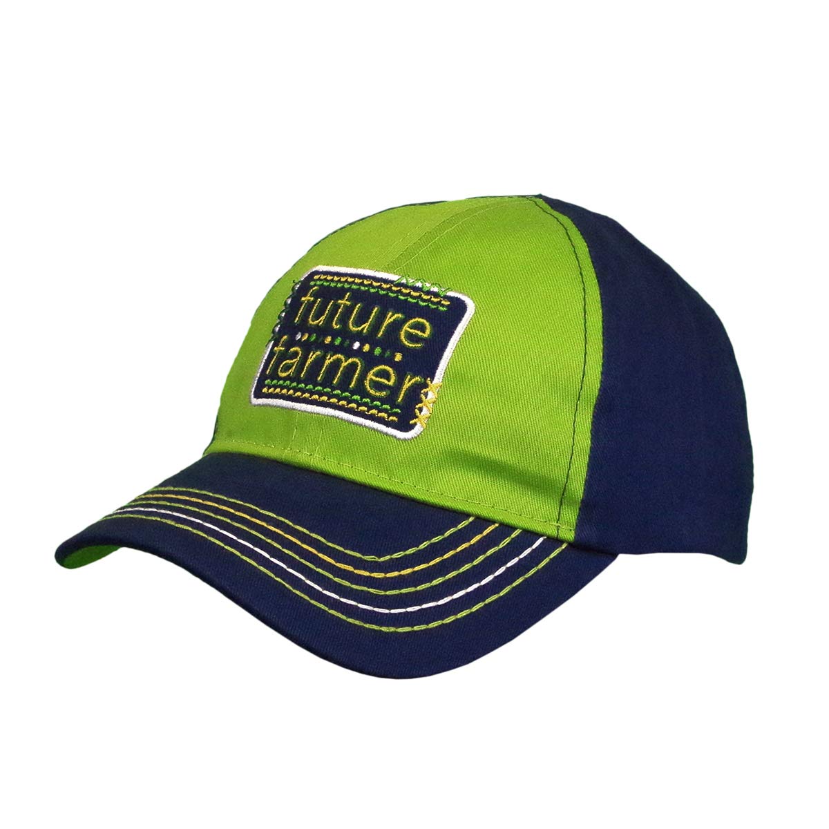 Future Farmer Cap Blue/Green, Navy/Lime Green, One Size