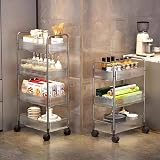 Multibao 3 Tier Acrylic Rolling Storage Cart on Wheels 40x28.5x69.7cm view 6