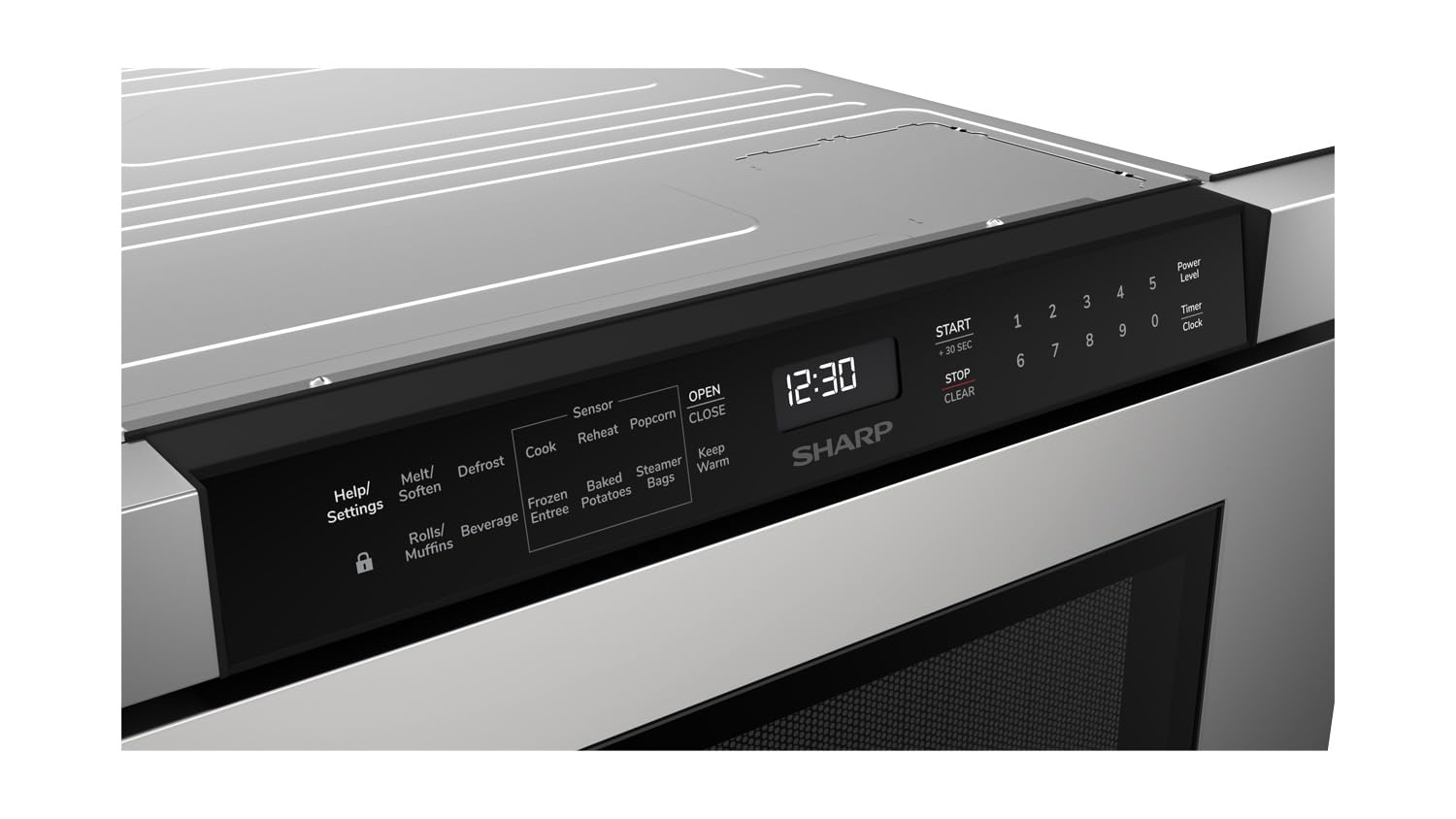 SHARP SMD2440JS Microwave Drawer Oven, 24-inch, 1.2 Cubic Feet, 950 Watt, Angled Touch Control Panel, Stainless Steel
