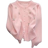 GORGLITTER Women's Cherry Sweater Cardigan Button Up Long Sleeve Crewneck Knit Sweater 2025