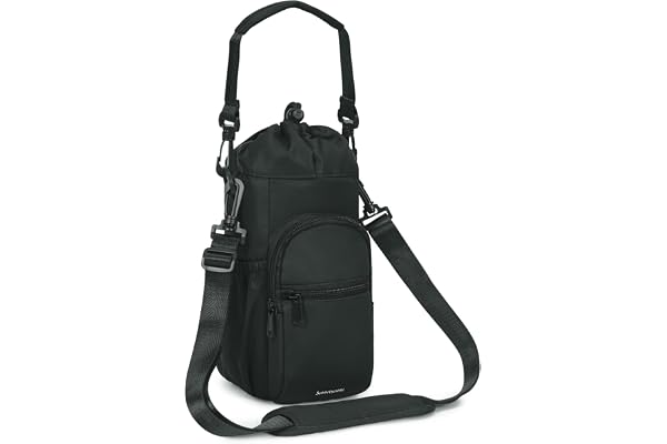 Water Bottle Carrier Bag 32oz 40oz Insulated Water Bottle Pouch Holder with Adjustable Shoulder Strap 2 Pocket Sling Sleeve B