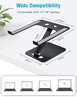 Babacom Laptop Stand Ergonomic Foldable Adjustable Height Ventilated Aluminum view 5