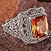 Psiroy 925 Sterling Silver Plated Simulated Morganite Filigree Art Deco Statement Ring Size 7