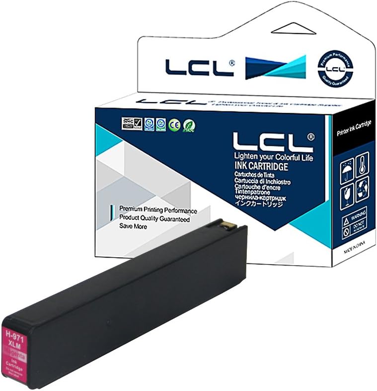 LCL 971XL High Yield Magenta Ink Cartridge Replacement for HP 971 971XL CN623AE CN627AE Replacement for HP Officejet Pro X451DN X451DW X476DN X476DW X551DW X576DW X576dn MFP (1-Pack)