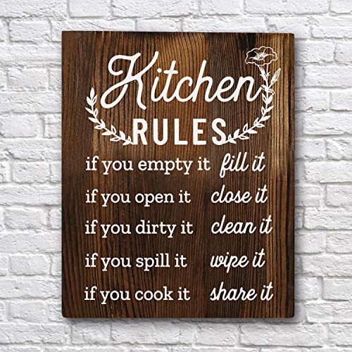 funny kitchen rules sayings wall art prints 8x10 wood