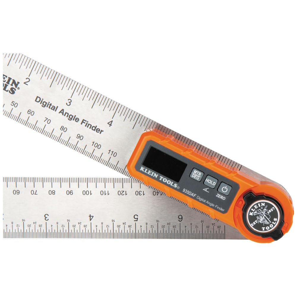 KLEIN TOOLS 935DAF Digital Angle Finder, Precision Measurements, Miter Saw Protractor Angle Calculation and Portable Design