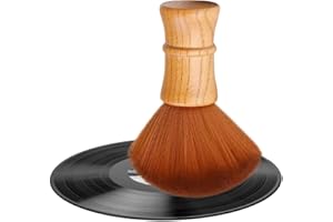 Tertullus Vinyl Records Cleaner Brush, Fine Fiber Anti Static Record Brush Wooden Vinyl LP CD Dust Remover Accessories