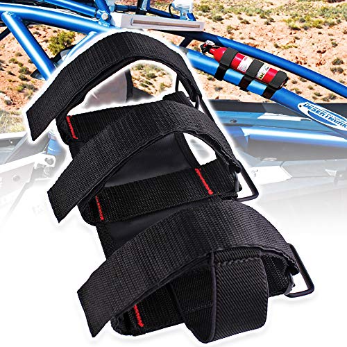 UNIGT Offroad UTV Roll Bar Fire Extinguisher Holder with Mount Replaces Universal for Polaris RZR Ranger General 900 1000 XP Maverick X3 - Enhanced Stitching Quick Release