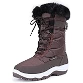 CIOR Women's Snow Boots Winter Water-Resistant Fur Lined Frosty Warm Snow Boots U120WMX005-D.Brown-38