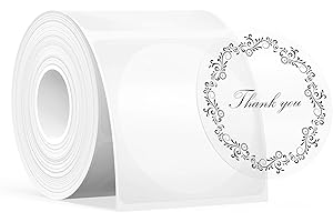 SUPVAN T50M Series Label Maker Tape, Black on Transparent Round Size Φ 50mm 140 Labels/Roll Genuine Laminated Thermal Label T