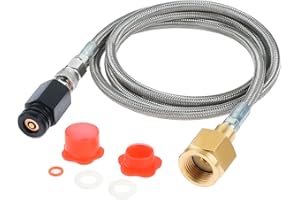 ETERMETA Soda Machine Co2 Adapter, CGA320 to tr21-4 Soda Maker Co2 Tank Cylinder Direct Adapter with 60 Inch High Pressure Stainless Steel External Hose