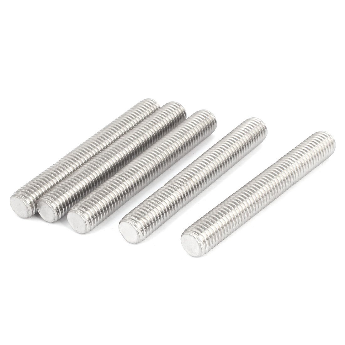Sourcingmap M14 x 100mm 304 Stainless Steel Right Hand Thread Fully Threaded Rod Stud 5PCS
