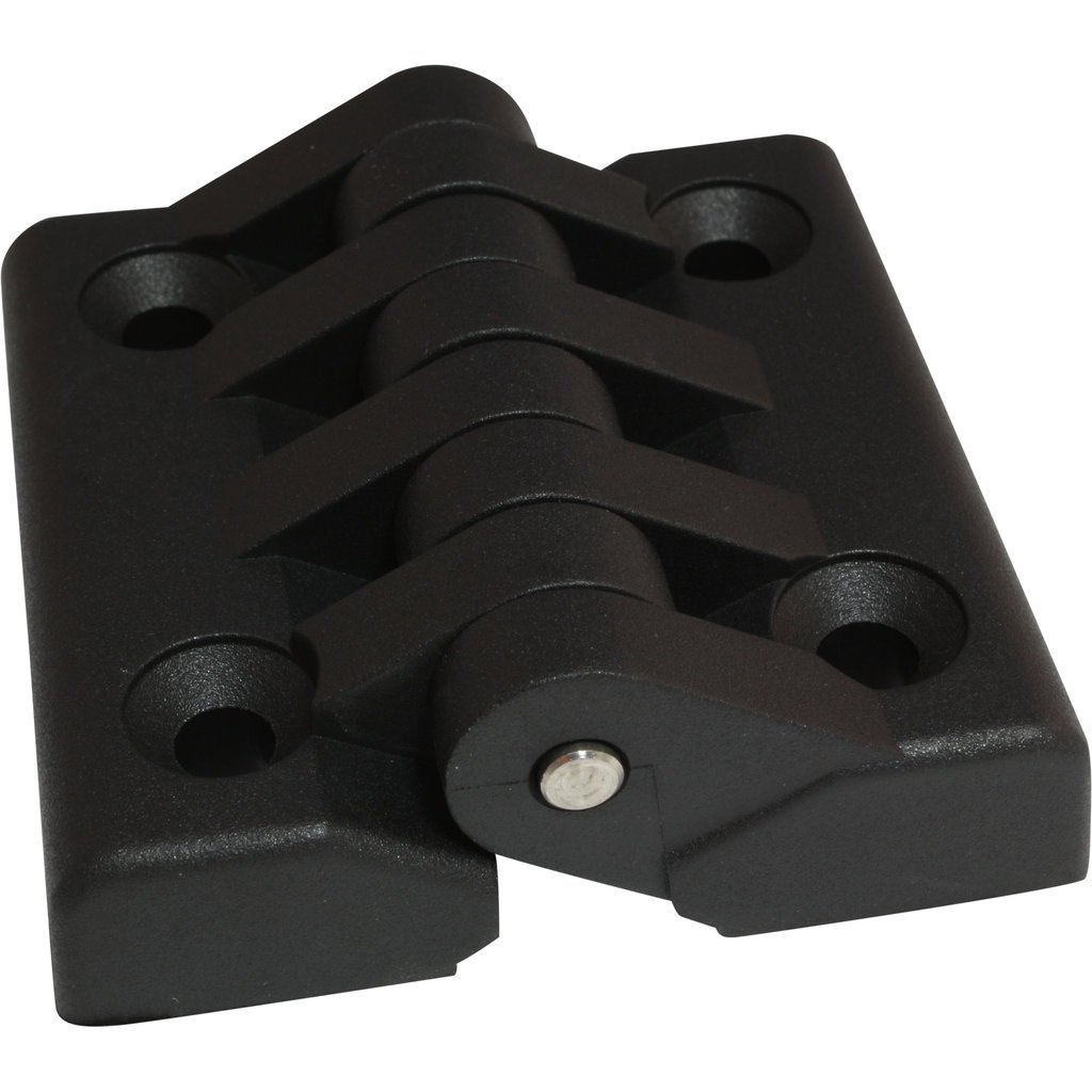3D24_eu Heavy-Duty Hinge, Contemporary Style, Fibreglass-Reinforced Polyamide (PA) Plastic, Black, 65 x 64 mm, 180°