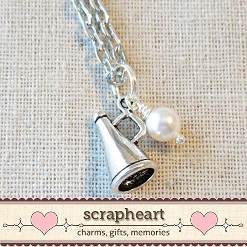 Cheerleader Gifts, CHEERLEADING Team Gifts, SENIOR Cheer Necklaces, Cheer Coach Thank You Gift, CHEER Jewelry Gifts, Megaphone Charm Necklace, Cheer Team Gifts, Varsity Cheer Charm, Cheer Mom