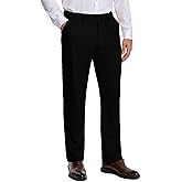 voeeron Mens Elastic Waist Pants for Seniors No Iron Stretch Waistband Mens Slacks with Expandable Waist