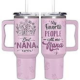 Nana Gifts from Grandkids, Granddaughter, Grandson - Best Nana Ever Gifts for Women on Birthday, Mother's Day, Christmas, Valentines Gift for Nanas - Tumbler 40oz With Handle, Lid, and Straw