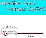RUNCCI-YUN 10pcs 6mm Red LED Metal Indicator Light 12-24V Waterproof Panel Mount view 2