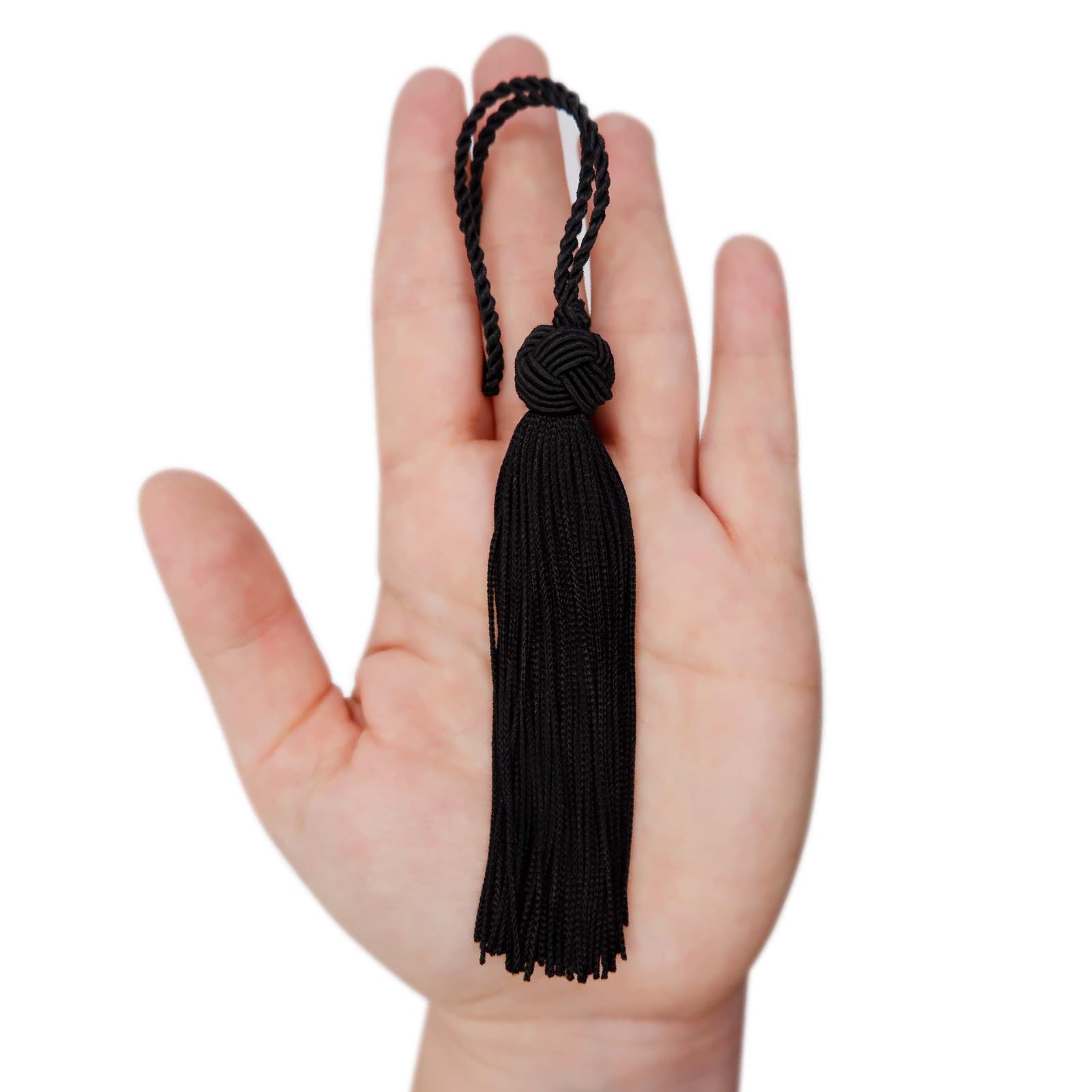 TEXTEX = Turk's Head Cuquillo Tassel. 10cm Long. 100% Rayon. Bag of 5 Units - (Black)