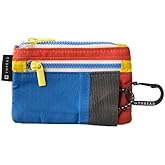 Thread Wallets Pouch Wallet – Compact Zip Wallet with Clear ID Window, Coin & Card Pockets, and Key Stash – Lightweight Rip-Stop Travel Wallet for Men & Women (Color Block)