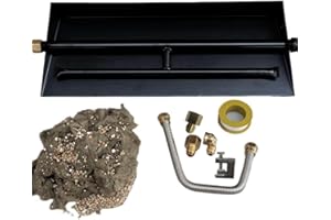 AMERICANGASLOGS Americangaslos 15"-28"Burner Pan for Gas Fireplace Gas Fireplace Burner Gas fire pits Gas Logs Natural gas and Propane Burner(22 Inch Two Pipe) Appearance Patent applied